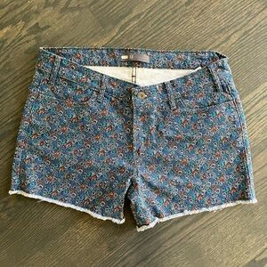 Levi’s Denim cut off shorts with flower pattern size 12